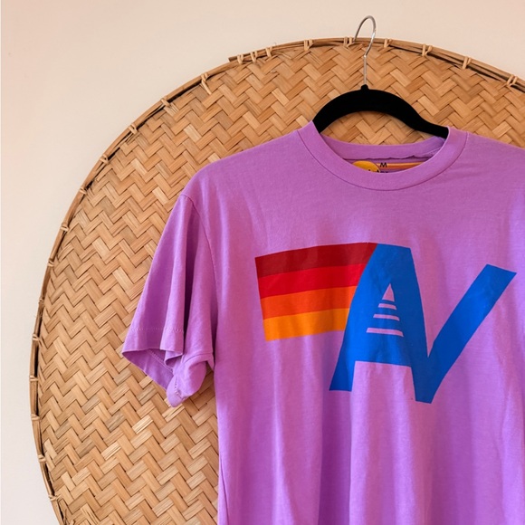 AVIATOR NATION LOGO BOYFRIEND TEE NEON PURPLE CASUAL CALIFORNIA SURF BEACH - Picture 5 of 10